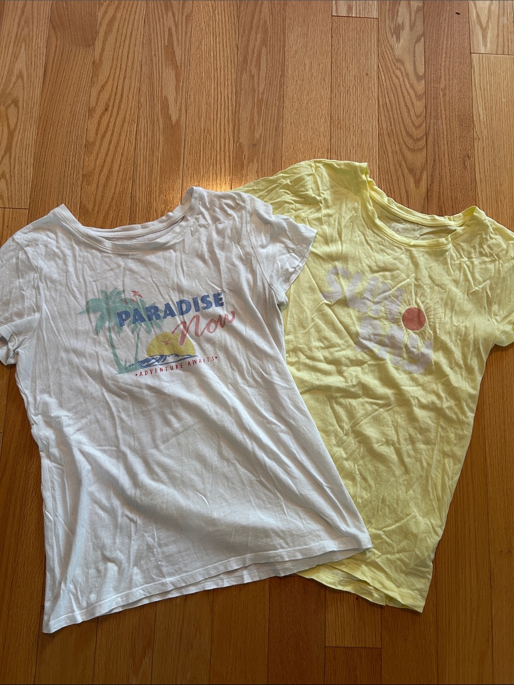 GAP Set of 2 “Favorite T” Graphic Shirts - White and Light Yellow